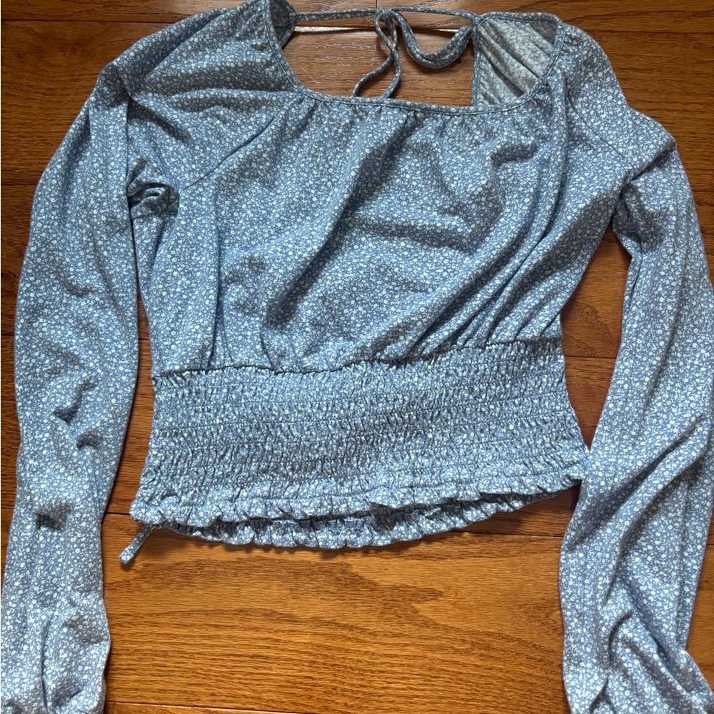 Blue Floral Women's Top